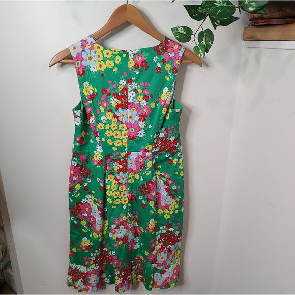 Talbots Springtime Floral Shift Dress in Green/Multicolor Size 2 Petite - Picture 5 of 13